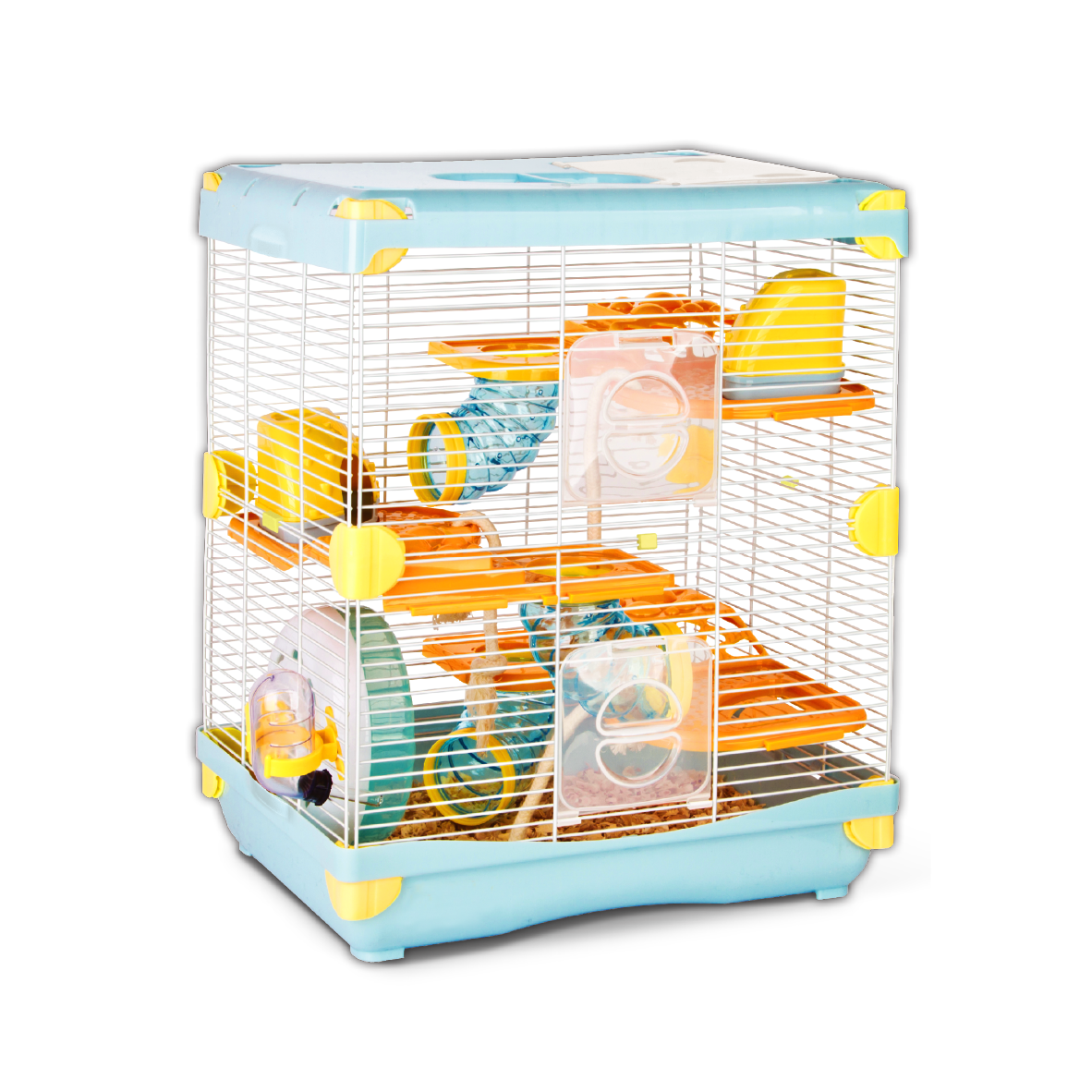 Jaula Plastica P/Hamster Sunny Hamster Land Importada (Azul) 2 Pisos 36.0X27.0X42.5