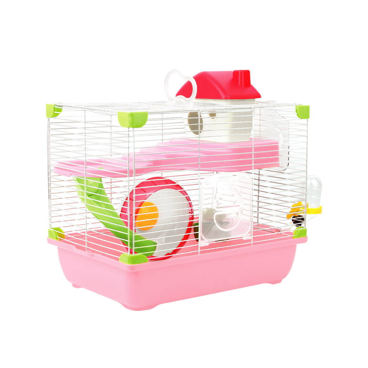 Jaula Plastica P/Hamster Sunny Hamster Land Importada (Rosa) 35.5X25.6X33.0