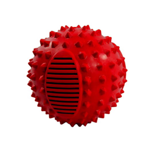 Rocky Chums Pelota Picos C/Sonido De Caucho Grado Alim C/Sabor Tocino P/Perros De Mordida Agresiva 8Cm 221G