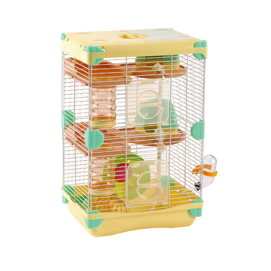 Jaula Plastica P/Hamster Sunny Hamster Land Importada (Amarillo) 2 Pisos 27.7X20.5X42.5