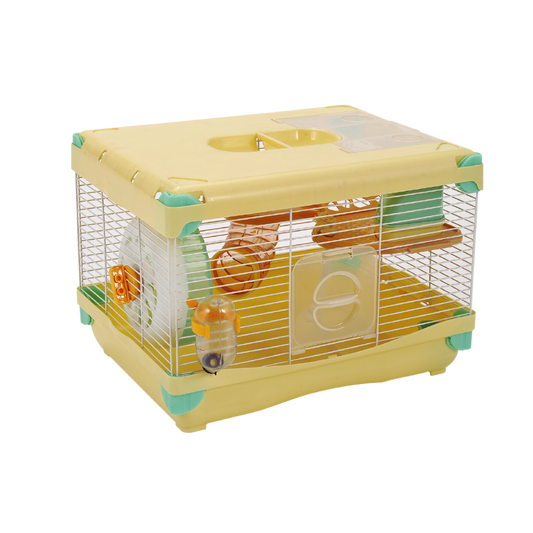Jaula Plastica P/Hamster Sunny Hamster Land Importada (Amarillo) 1 Piso 36.0X27.0X25.0