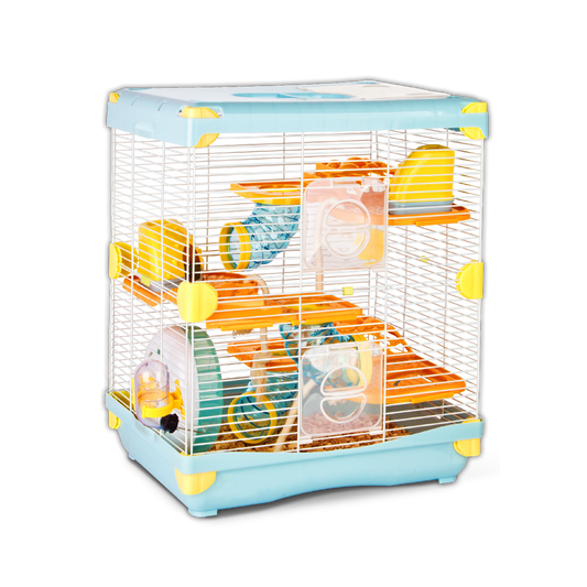 Jaula Plastica P/Hamster Sunny Hamster Land Importada (Azul) 2 Pisos 36.0X27.0X42.5