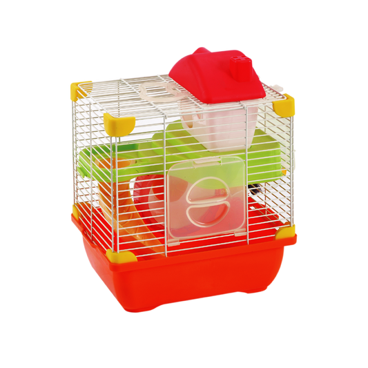Jaula Plastica P/Hamster Sunny Hamster Land Importada (Naranja) 24.1X18.3X30.1