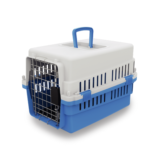 Transportadora Economica P/Perro Sunny Importada Color Azul Cielo 1 Puerta 50 X 34 X 32Cm C/Tapete