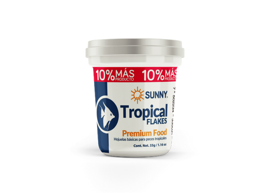 Alimento Sunny Importado Hojuelas Basicas Tropicales 30G (By Tropical)  (10% Producto Extra)