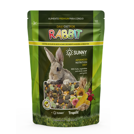 Alimento Sunny By Tropifit Imp P/ Conejos 500G (Frutas, Vegetales, Semillas Y Cereales Enteros)