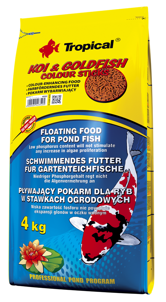 Alimento Tropical Koi & Goldfish Colour Sticks 4 Kg