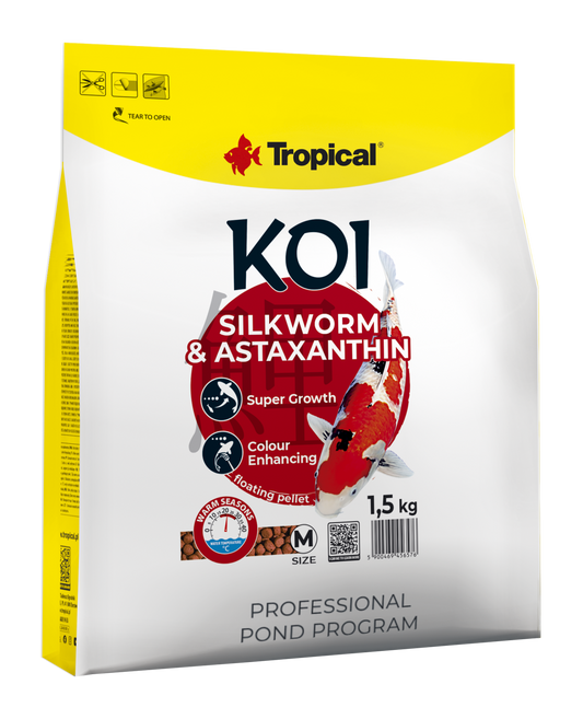 Alimento Tropical Koi Silkworm & Astaxanthin Pellet Size M 1500G