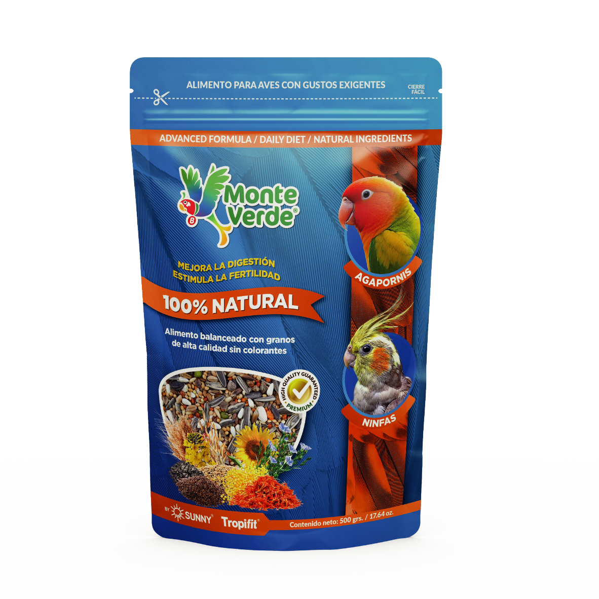 Alimento Importado Monte Verde Para Ninfas Y Agapornis 500G (By Sunny-Tropifit)